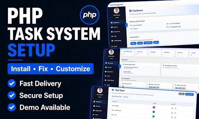 install and customize your PHP task or project management system