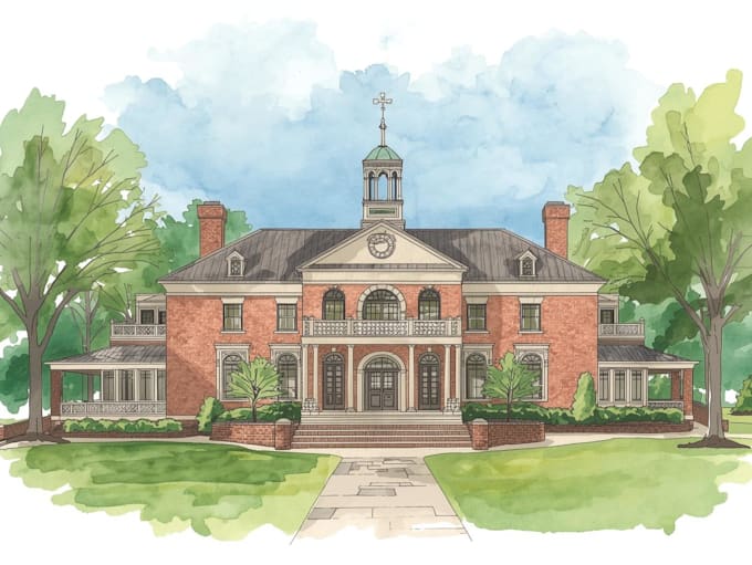 draw watercolor wedding venue