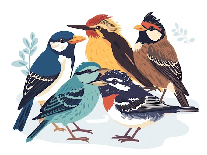 draw birds illustration for you