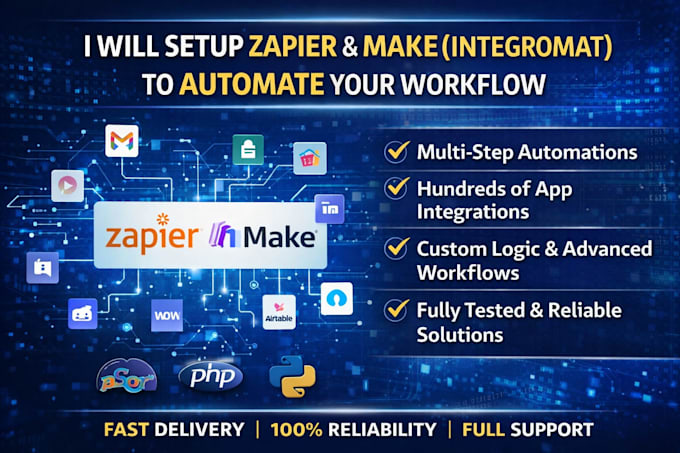 setup zapier and make integromat to automate your workflow