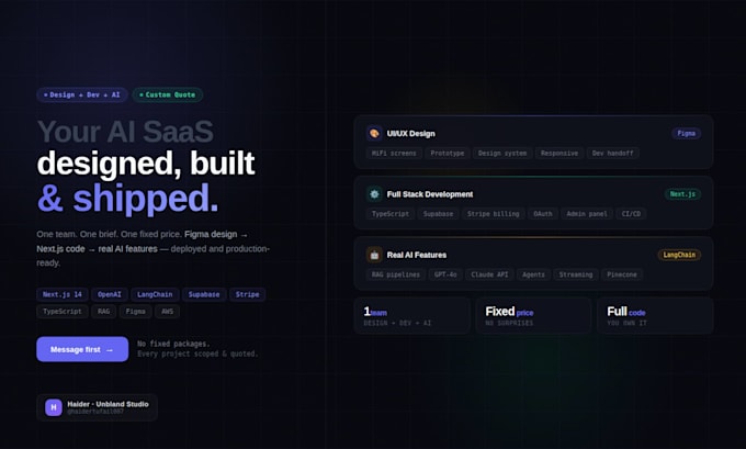 design and develop your custom ai saas web or mobile app