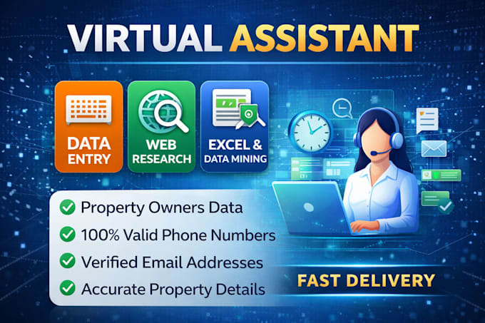 be your expert virtual assistant for data entry