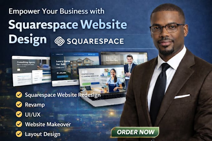 do squarespace website redesign, revamp, UI, UX, website makeover, layout design