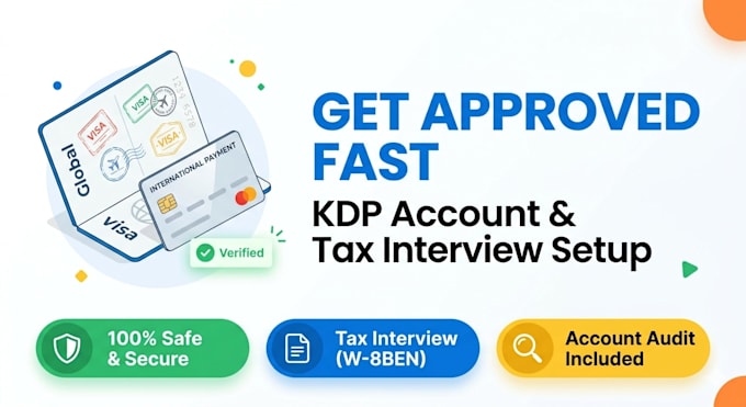 professionally setup your amazon kdp account and tax interview