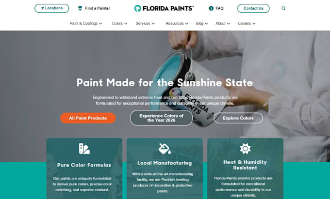 create a professional painter website for house painting services