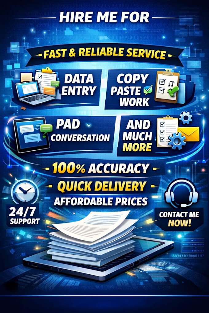 do fast and accurate data entry, PDF to word conversion and typing work