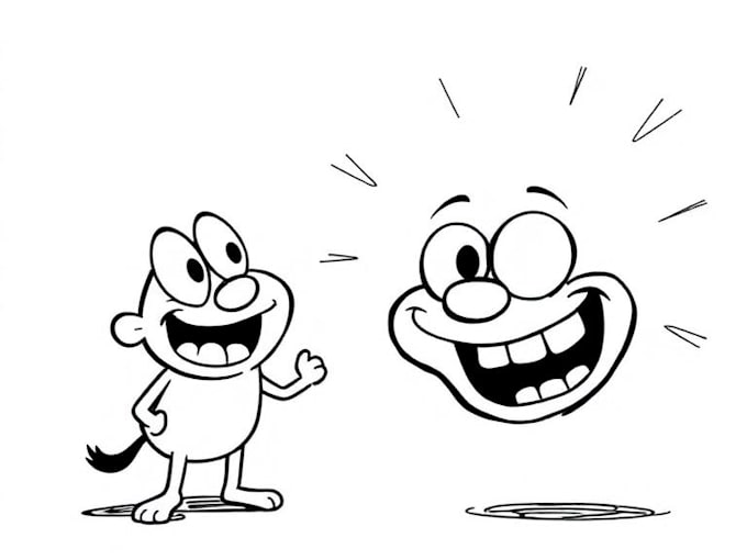 make a black and white   cartoon  sketch