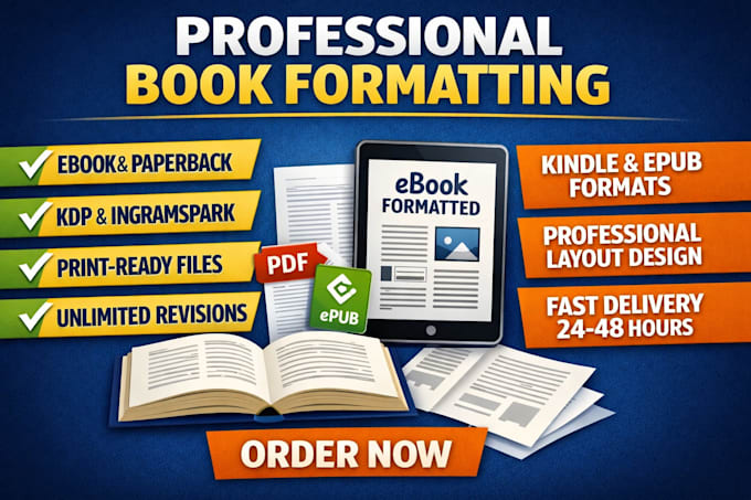professional book formatting and typesetting for KDP, ingramspark