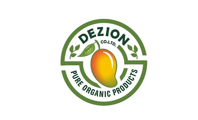 design fresh pure organic mango product logo