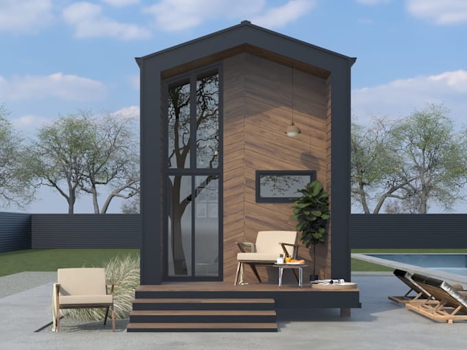 tiny house exterior rendering