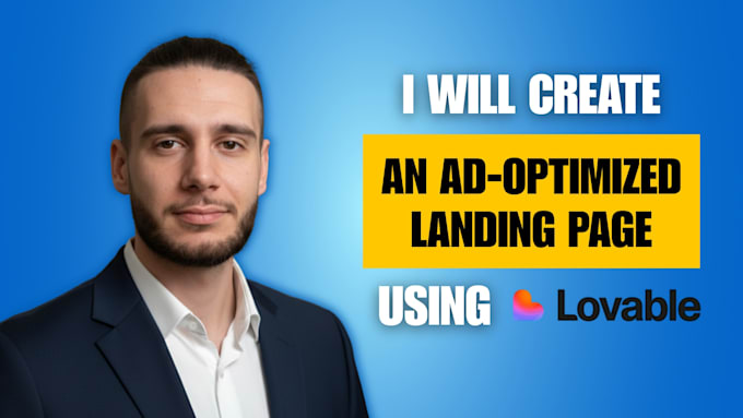 create a professional landing page using lovable