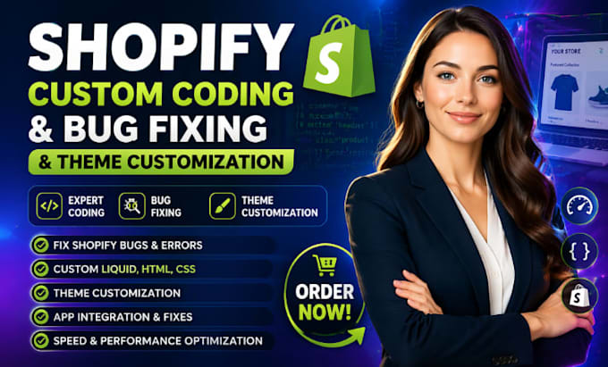 fix shopify bugs, shopify custom coding and shopify website