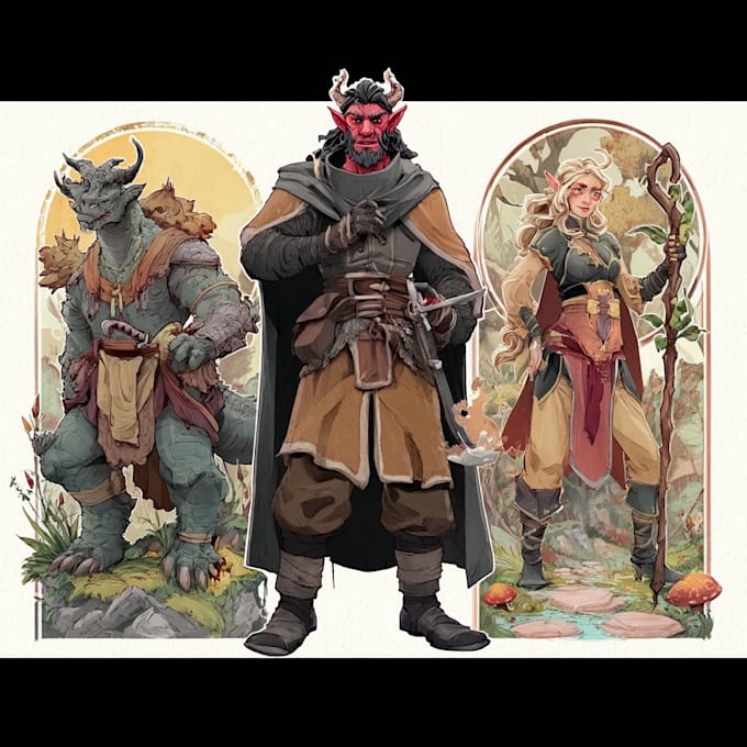 make dnd character, fantasy character, dnd party