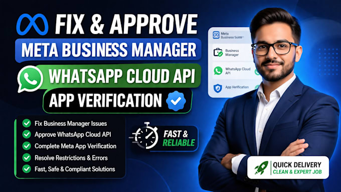 fix meta business manager whatsapp cloud API approval meta app verification