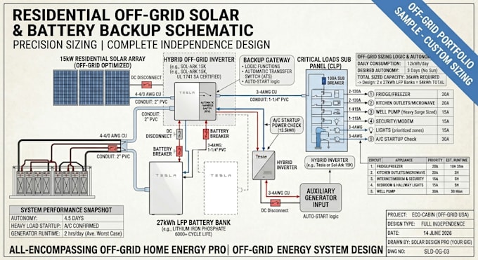 design residential solar storage and off grid battery backup system