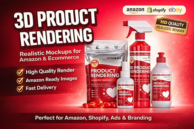 3d cad design and product rendering for amazon listing ecommerce visuals