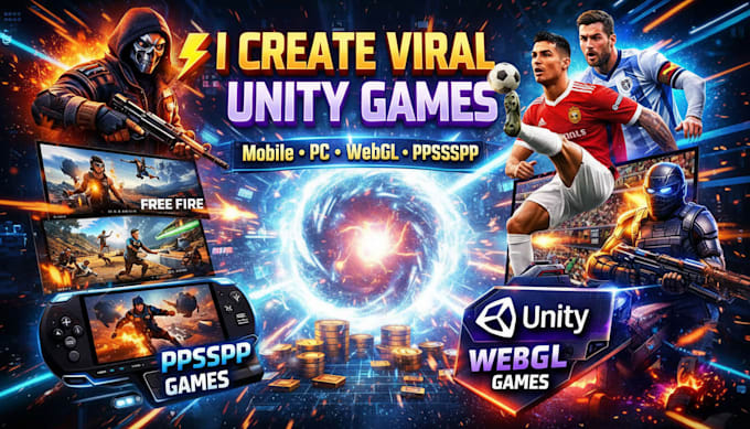 develop unity game 2d 3d mobile webgl shooting football and multiplayer game