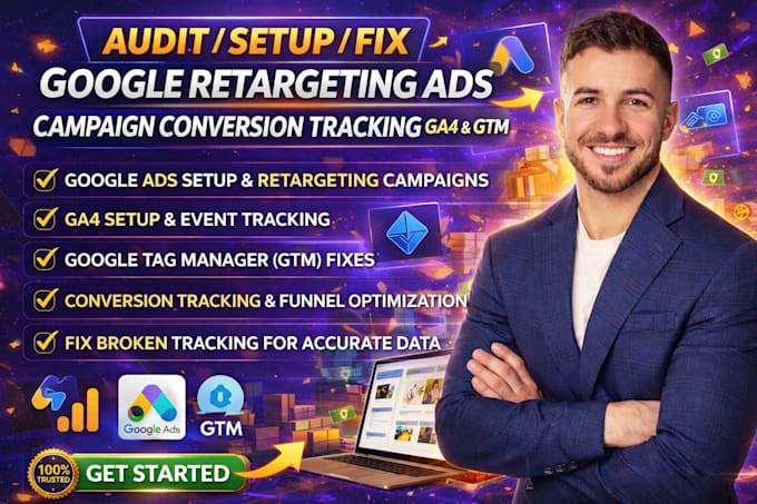 setup audit fix google retargeting ads campaign conversion tracking ga4 GTM