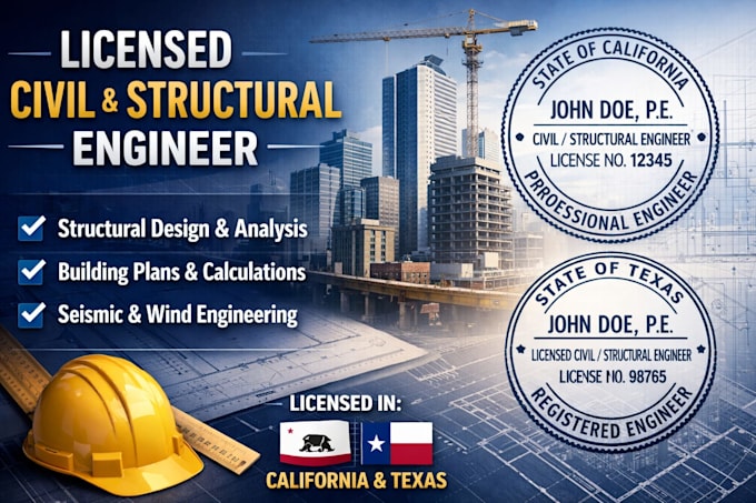 Review stamp as licensed civil and structural engineer in california ...