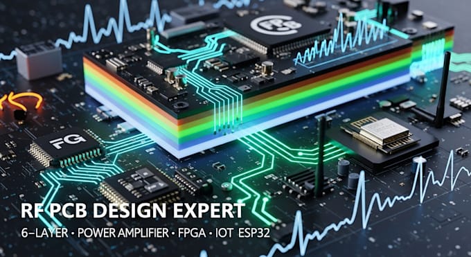 rf pcb layout for 6 layer wideband power amplifier systems fpga iot esp32