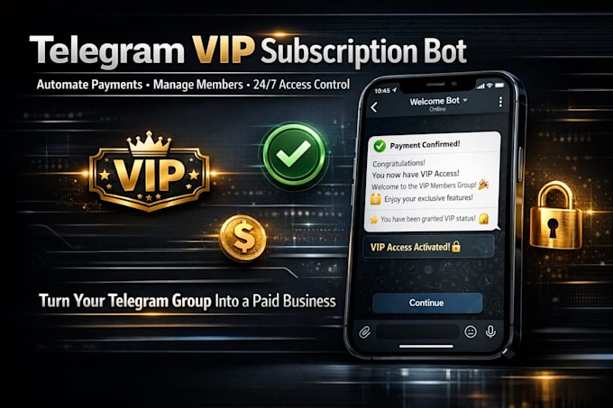 create a telegram VIP subscription bot with payment and user automation