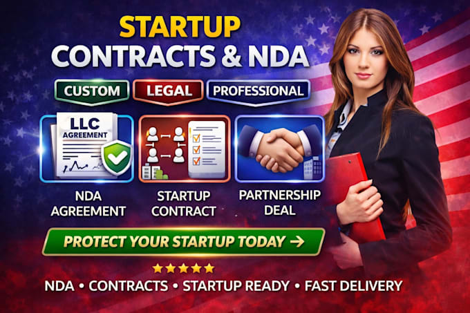 write contracts, nda agreement, legal documents for startups