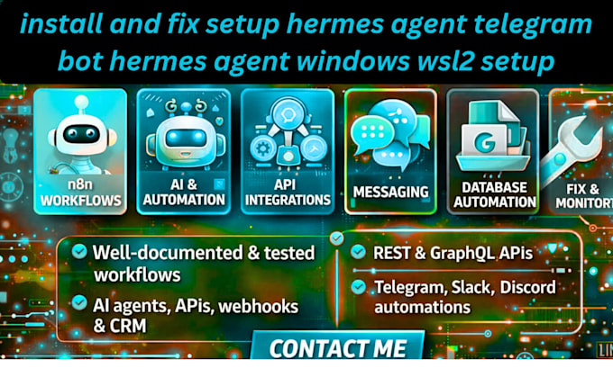 install and fix setup hermes agent telegram bot hermes agent windows wsl2 setup