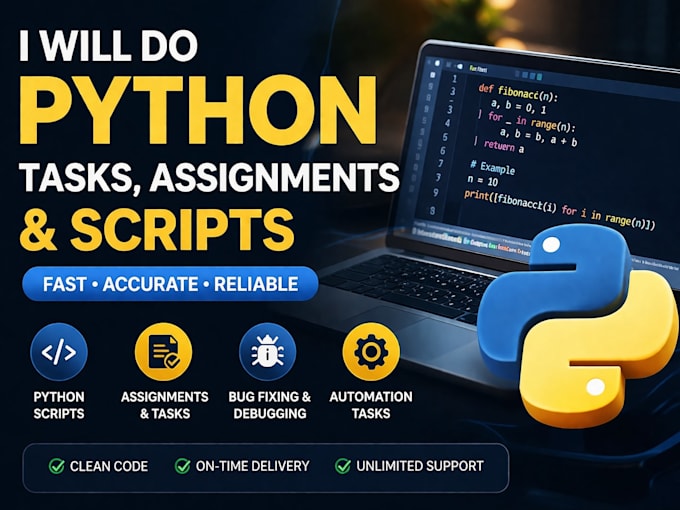 do python tasks, assignments and scripts