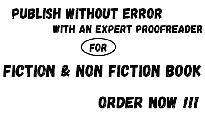 proofread fiction and nonfiction book or ebook