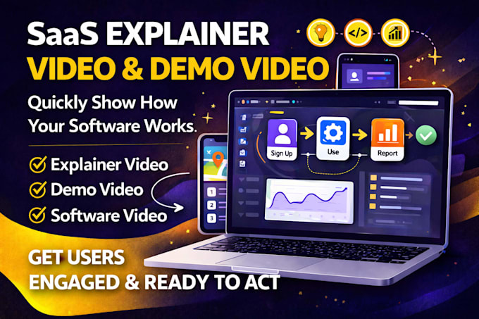 create saas explainer video demo video for software business