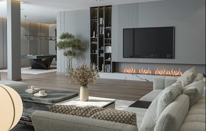 rebase 3d luxurious basement, abandon basement renovation,3d interior rendering