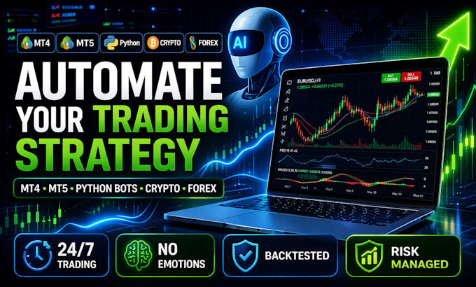 automate your trading bot strategy for you, mt4, mt5, api, python, pinescript