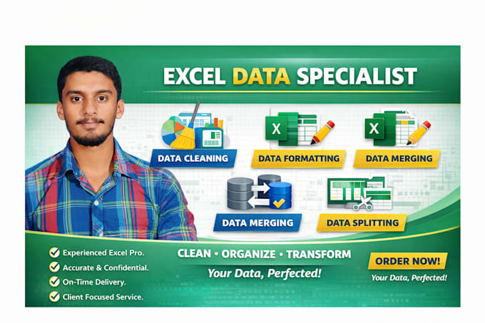 clean, format, merge and split excel data