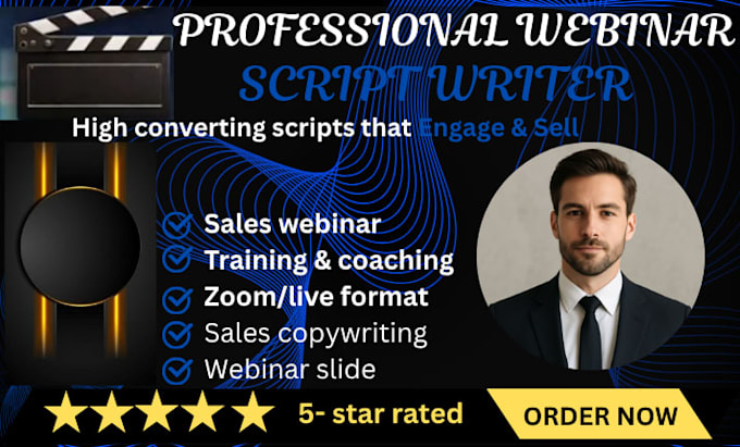 design webinar presentation slide and write engaging presentation scripts