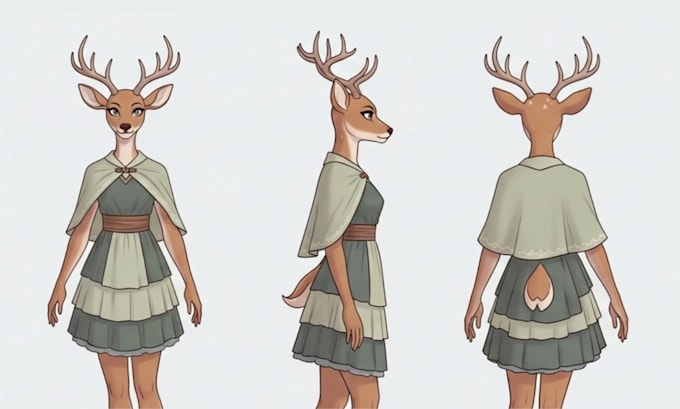 design 2d character reference sheets, character design turnaround for you