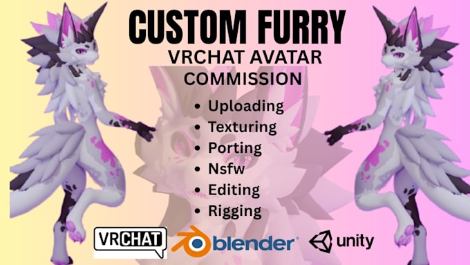 Avatar vrc personalizado personagem vr avatar vrchat comissão arte ...
