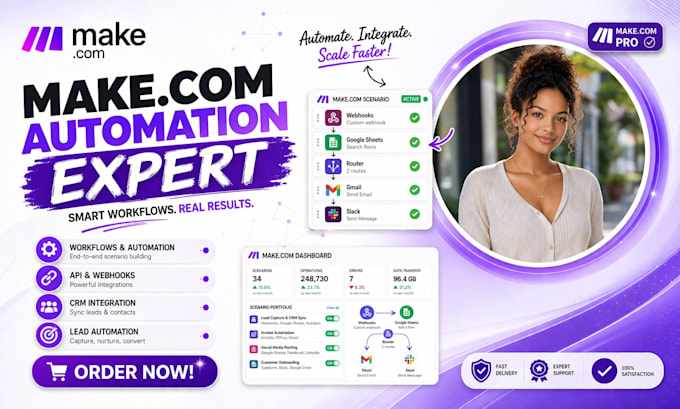setup make com automation, fix make com automation, make com automation expert