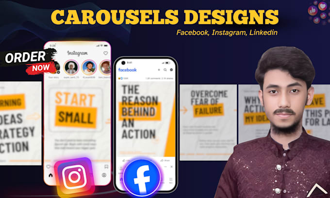 design professional instagram and linkedin carousel posts