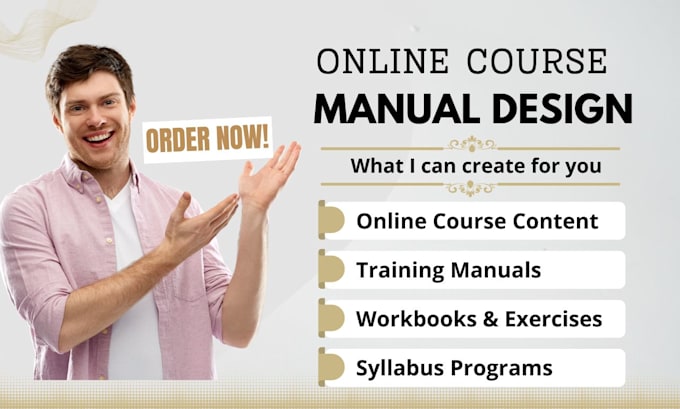 create training manual teaching guide, online course, workbook, syllabus program