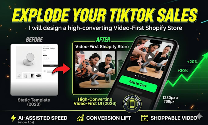 design a high converting video first shopify store to turn social traffic