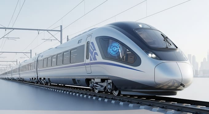 do 3d train metro, 3d railway, subway track with rendering