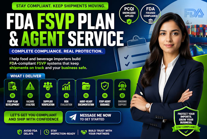 do fda supplier verification, fsvp plan and US agent service