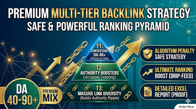 provide a manual tiered link building pyramid strategy for google ranking