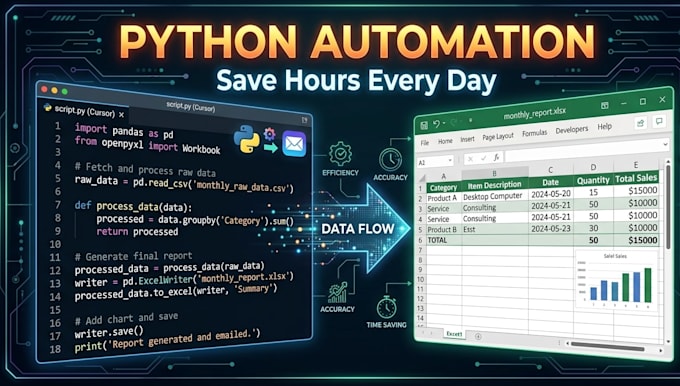 create python scripts for data automation and processing