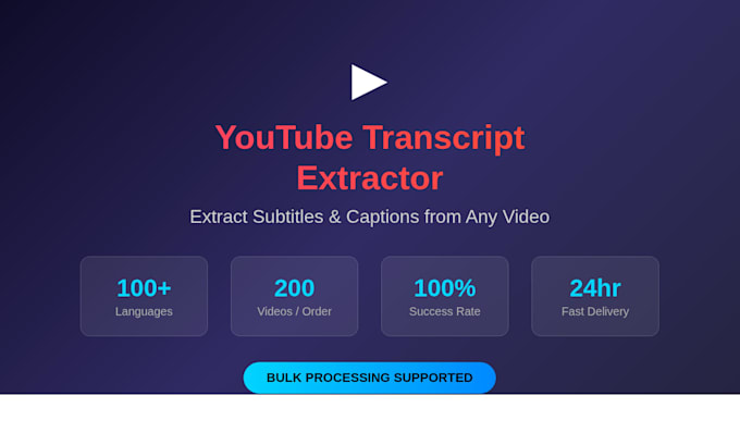extract youtube transcripts and subtitles fast