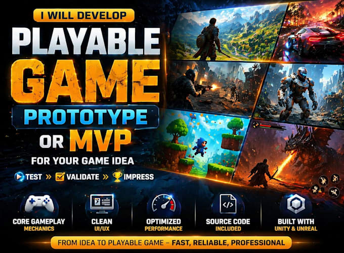 develop playable game prototype or mvp for your game idea