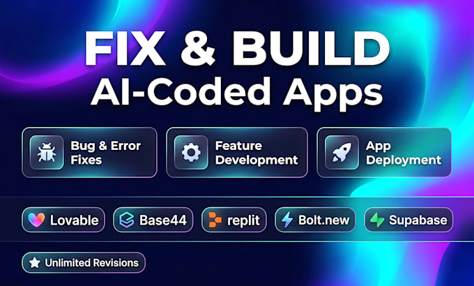 debug and develop your app built with lovable, base44,replit