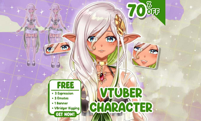 do professional live2d vtuber rigging and 2d vtuber model rigging