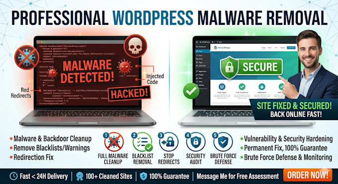 remove wordpress malware, clean hacked sites, and fix wordpress security