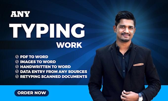 do fast typing,copy typing and PDF to word conversion